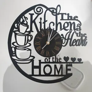 Roman Numeral Wooden Wall Clock, Silent Quartz Movement, Vintage Art Decor, Coffee Design, Kitchen Living Room Café