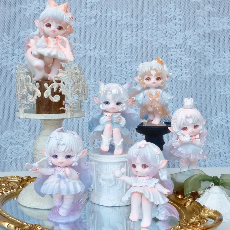 FLORA Journey to the West Blind Bag Fashion Dolls & Accessories - Mythical Spirits Surprise Pack, 14cm ABS Decorative Doll, Flocked Cuffs, Pearlescent Skirt, 1:600 Rare Pull, Each Box Feels Like a Reveal, Traditional Chinese Hobby Collectible Toy