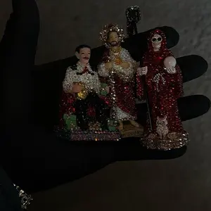 3 Mini Statue Set Holy Death Malverde Saint Jude Decorative Figurines for Home Decor