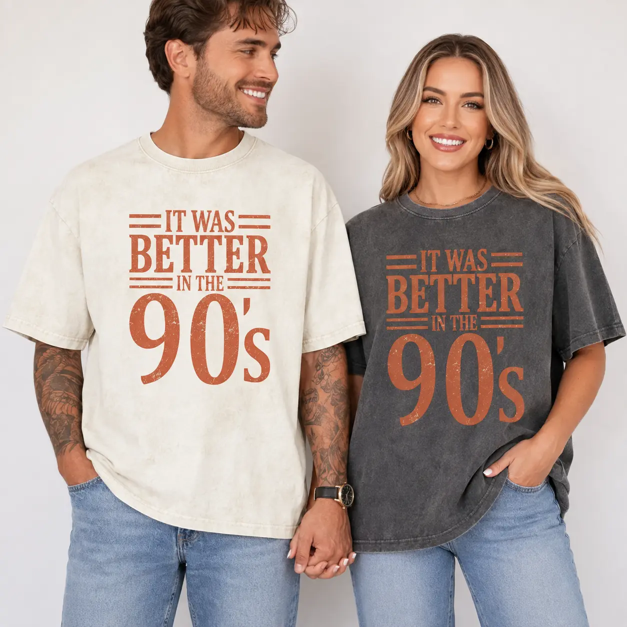 It Was Better in the 90s Vintage Washed T Shirt for Men Women, Retro 90s Nostalgia Graphic Tee, Oversized Crew Neck Short Sleeve Casual Streetwear Top, Funny Throwback Shirt for Millennials, 90s Party Outfit and Everyday Wear