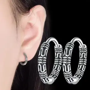 Retro Small Circle Copper Earrings Hypoallergenic Earrings Fashion Everyday Casual Jewelry Gift for Men and Women