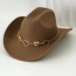 1pc of Metallic Golden Heart-Shaped Hat with a Felt Base, Featuring a Hollow Heart Design Paired with a Vintage Bohemian Pattern, Quirky And Unique in Style, Perfect for Outings, Parties, And Music Festivals