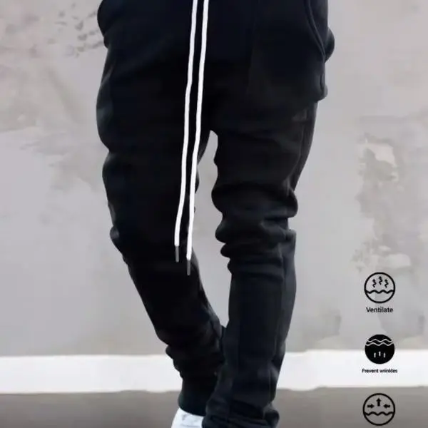 Plus Size Cargo Stacked Pants for Men Fleece Flare Sweat Pants Street Wear Men Pile Up Hiphop Pants New Design Casual Menswear Trouser Motocross