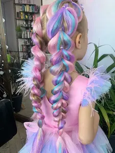 24 Inch Long Braided Wigs Extensions with Hair Tie, for Daily Use, Cosplay, Anime Or Costume Party, Striking Natural Beginners Glueless for Daily & Party Hairstyle, Synthetic Material Wigs