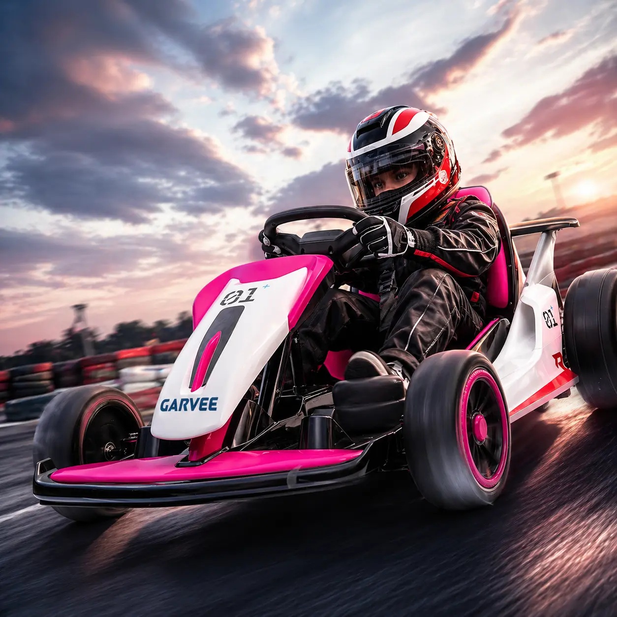 【DealsForYouDays】GARVEE Kids 24V Rechargeable Electric Ride-On Go-Kart with Ride on Wheels, 2x200W Motors, 7Ah Battery, Dual Pedals, 2 Speed Modes, 5-Point Seat Belt, 110 lbs Max Capacity, for Ages 6+, Outdoor Play Toy, Birthday Boy Gifts