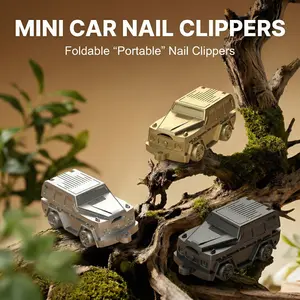 Mini Car Nail Clippers Foldable Portable Keychain Nail Cutter Creative Vehicle Model Design Stainless Steel Fingernail Trimmer Compact Travel Grooming Tool for Men Women Kids EDC Accessories Cute Car Key Ring Gift Trending Gadget Novelty Item
