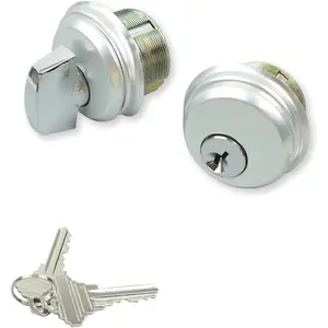 Storefront Door Lock Mortise Lock Commercial Door Cylinder Lock with Keys & Thumbturn Replacement Parts Silver
