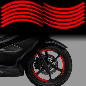12PCS  Creative Arc Reflective Car Stickers  Waterproof and Easy To Stick and Durable  Suitable for Motorcycle Wheels, Rims, Car Tires  Racing Style Decorative Self-adhesive Decals  Perfect for Outdoor Riding Enthusiasts To Modify Accessories