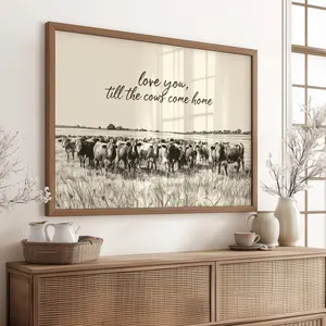 [Sale Up To 50%] Cows Come Home Nursery Wall Art, Rustic Western Print