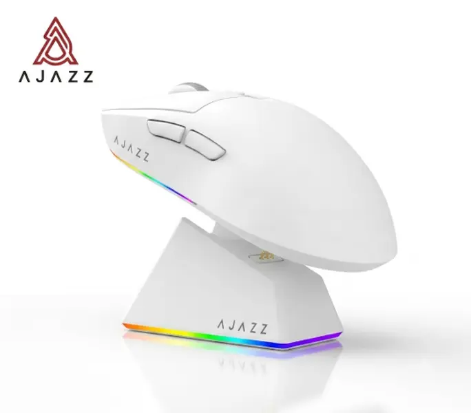 Ajazz AJ139 V2 MC Rechargeable Wireless Ergonomic Gaming Mouse - Tri-Mode Connection, PAW3311 Sensor, 1000Hz Return Rate, 500mAh Battery, RGB, for Office Setup, Gaming PC Mouse, Office & Gaming Desk Accessory