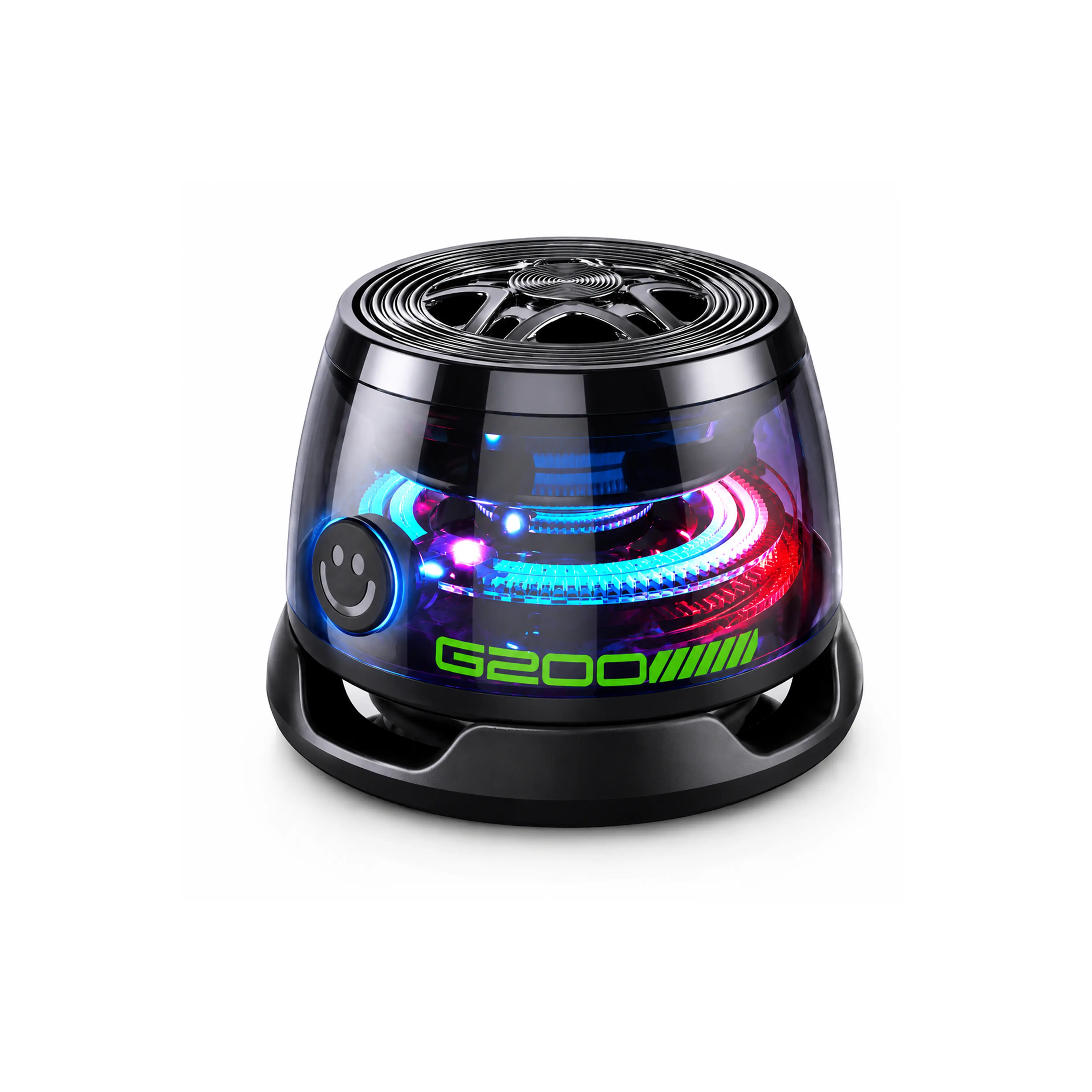 CircuiLiving X200 Fidget Spinner Bluetooth 5.3 Speaker - Magnetic, Suction Cup Mini Audio Device, RGB Lights, Stereo Sound, Cable Free Speakers, Aesthetic Tech Sensory Stress Relief Toy for Adults & Kids, Portable Gift Compatible with iPhone 17 & Android