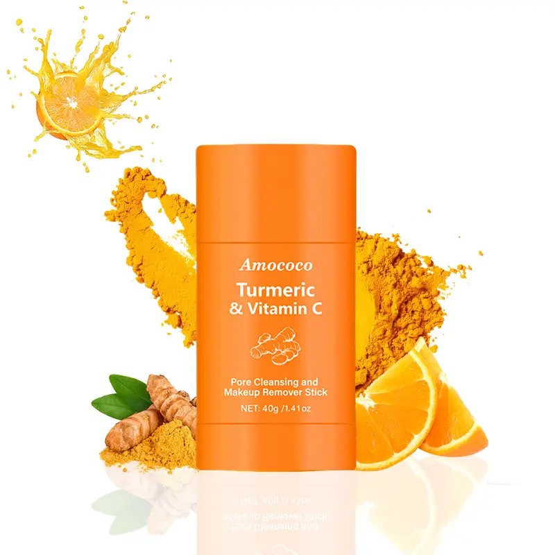 Plant Essence Pore Cleansing and Makeup Remover Stick with Turmeric and Vitamin C for Deep Cleansing and Gentle Waterproof Makeup Removal Clear Cosmetic Cleanser