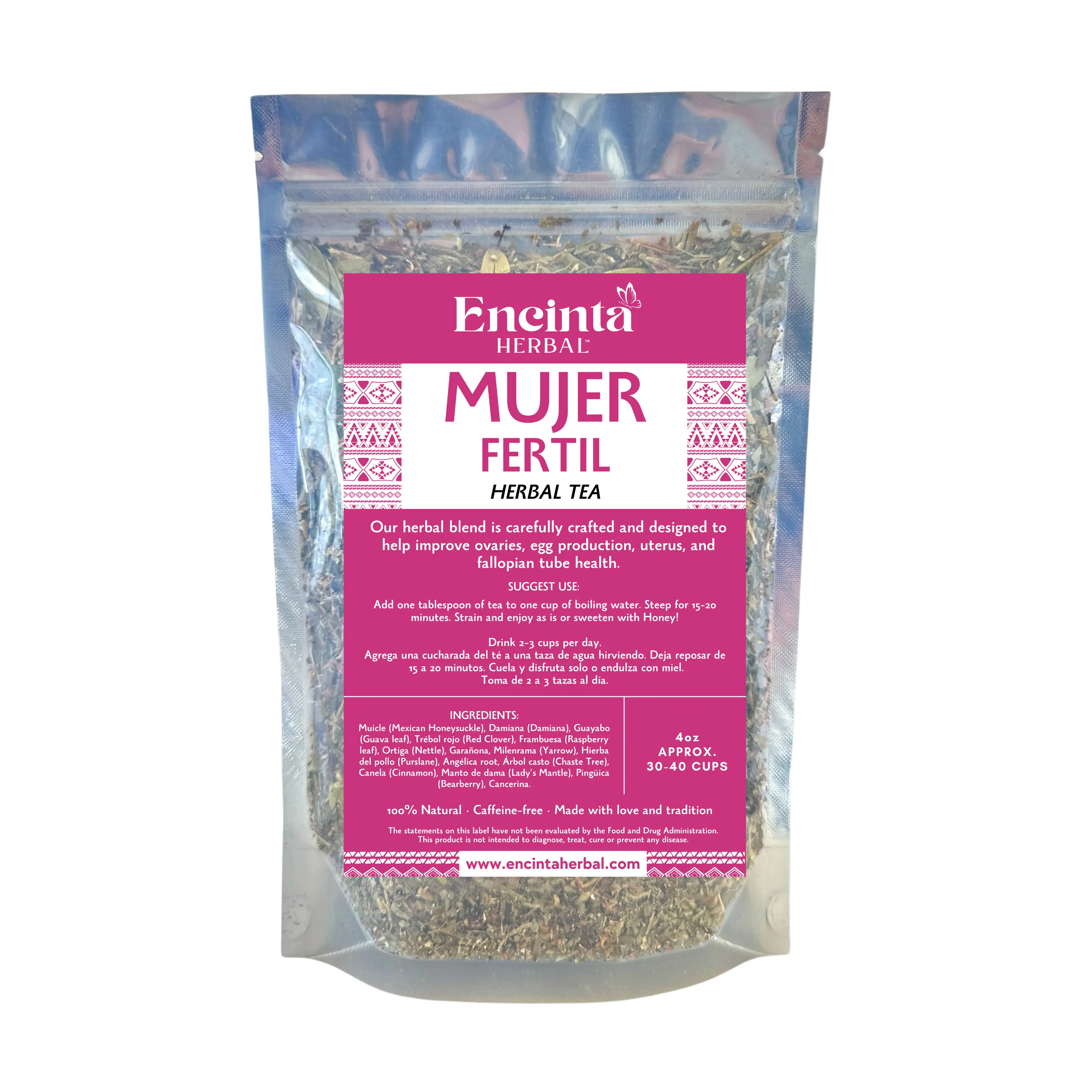 MUJER FERTIL Herbal Tea - Herbal Tea with Fertilizing Properties for Women - 100...