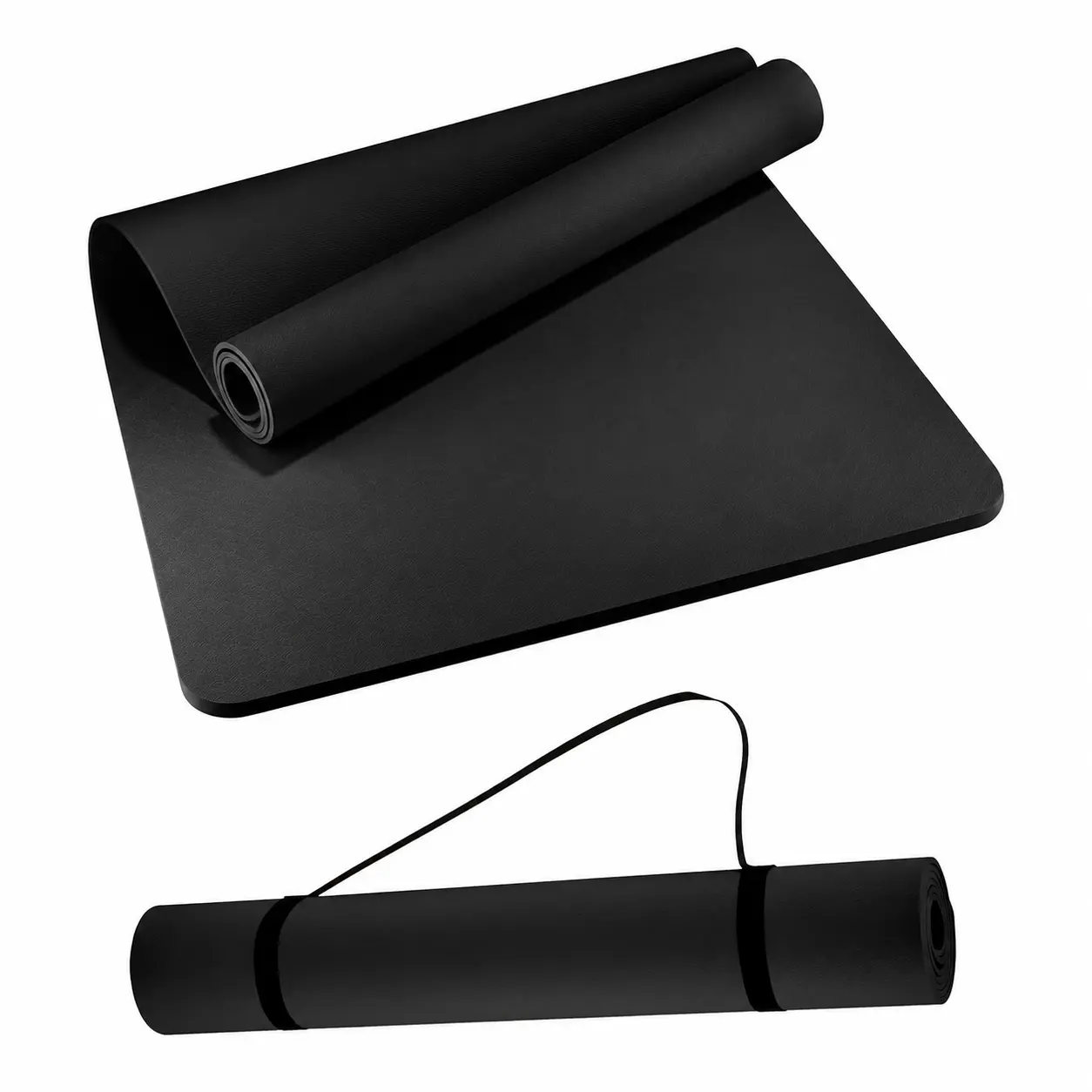 Yoga Mat Non Slip Yoga Mat Thick TPE Exercise Mat with Strap for Home Workout Pilates Fitness Beginners Women