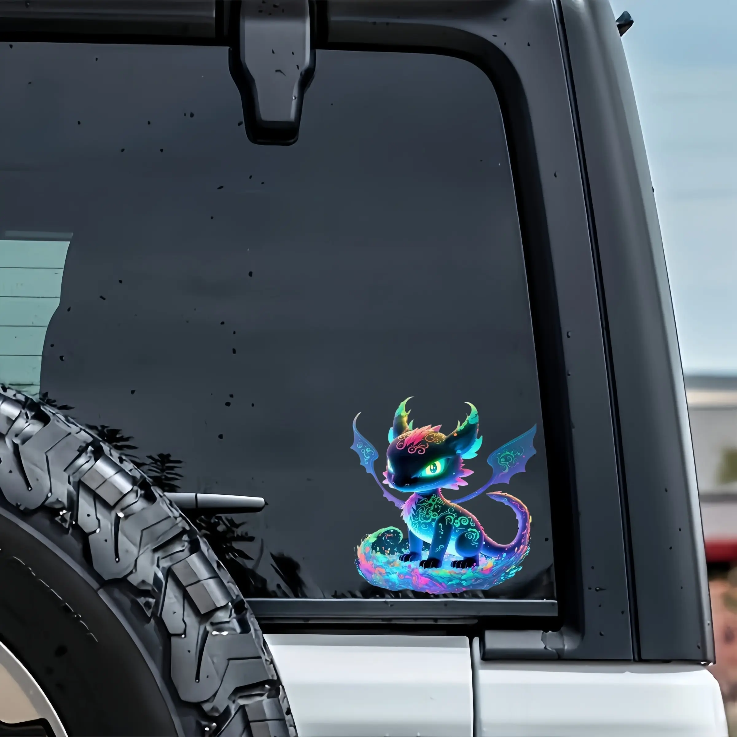 Neon Dragon PVC Stickers, Car Decals, Automotive Decals, Side Decals, Graphic Decal, Decals For Vehicles, Scratch Resistant, Colorful Stickers Suitable for Cars, Motorcycles, Laptops, Trucks, SUVs, Perfect Christmas Gifts, Dragon Car Accessories