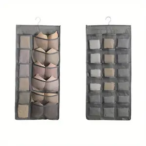 Double Sides Underwear Storage Hanging Bag Dormitory Home Wardrobe Hanging Wall Foldable Bag Underpants Socks Organizer