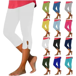 Womens Capris for Summer Tummy Control High Waisted Capri Leggings Stretchy Crop Compression Yoga Pants