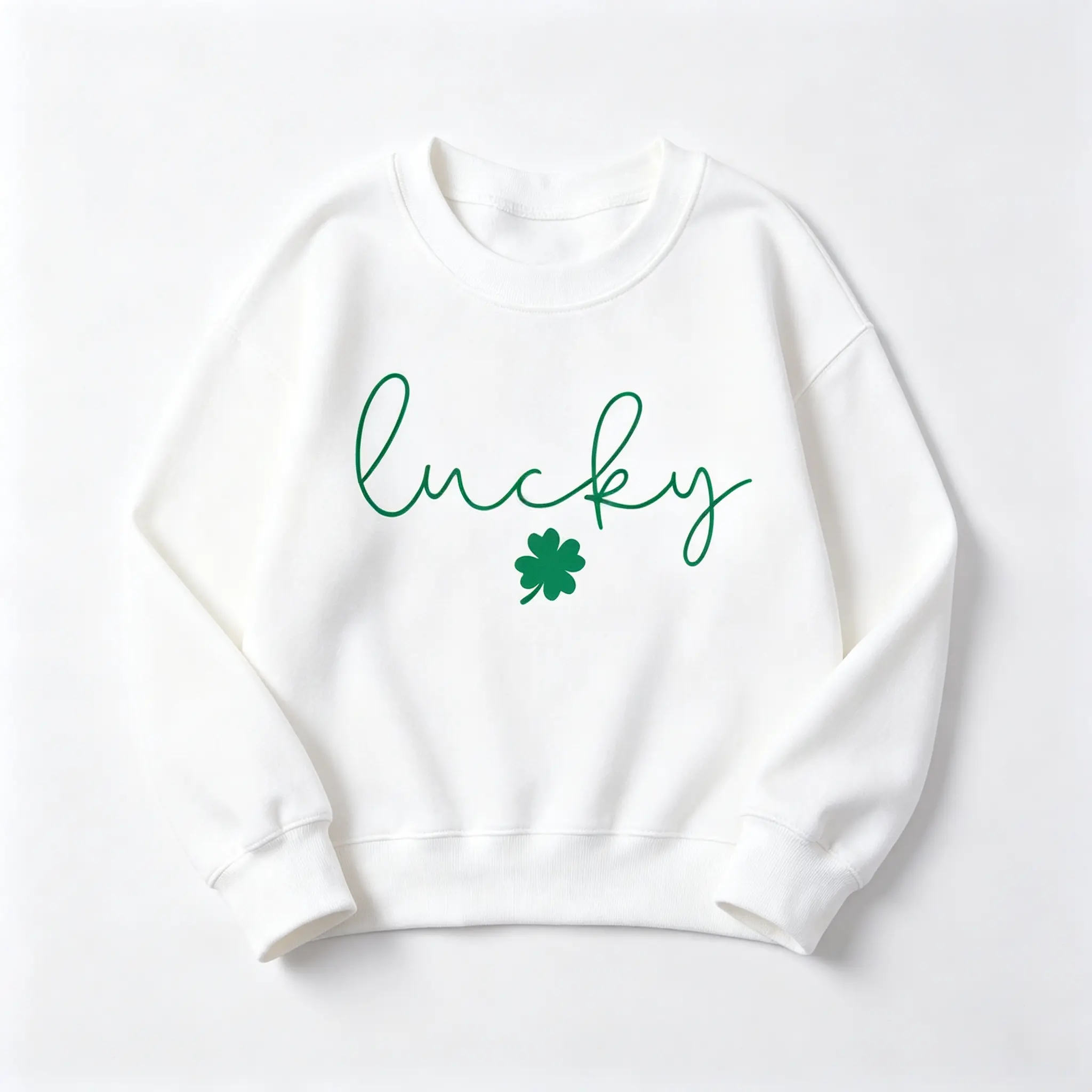 Lucky Sweatshirt, Clover Sweatshirt, St Patricks Day Sweatshirt, Saint Patrick's Pullover, Lucky Sweater, Clovers, Simple Holiday Sweater-