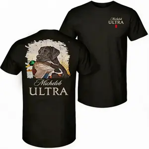 [PeakPro T-shirt]-Vintage Michelob Ultra Black Lab & Mallard Duck Hunting T-Shirt |   Unisex Outdoor Clothing