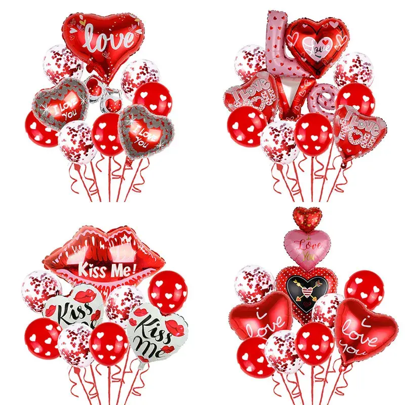 Home Holiday Central 9 piece Heart Themed Balloons