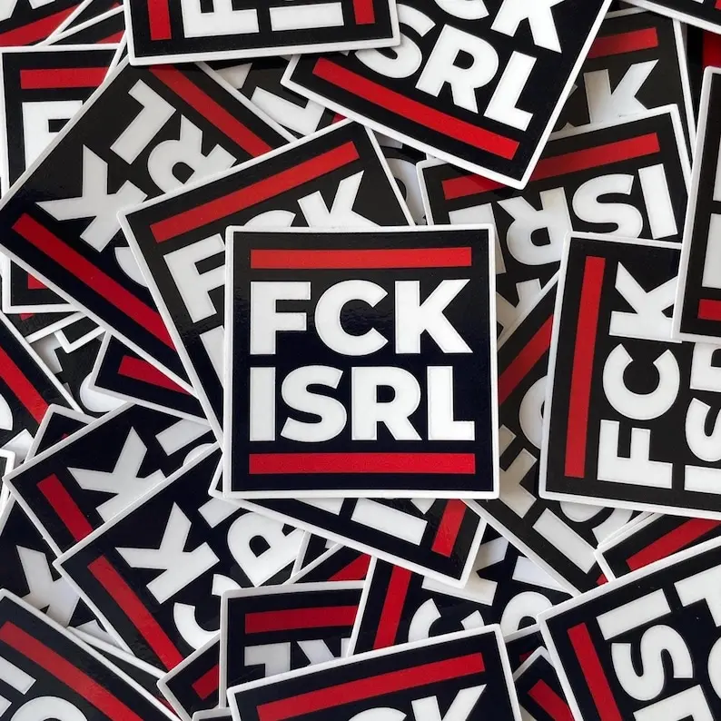 FCK ISRL Sticker - Palestine Solidarity, Pro-Palestine Leftist Activism, Stop Genocide Israel - 5x5cm