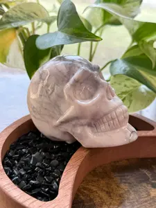 Pink Zebra Jasper Skull