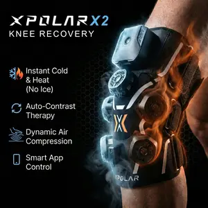 XPOLAR X2 4-in-1 Knee Pain Relief Massager | Instant Ice, Heat & Contrast Therapy with Air Compression | for ACL / TKR, Osteoarthritis & Sports Recovery | App-Controlled & AI- Customized Plans