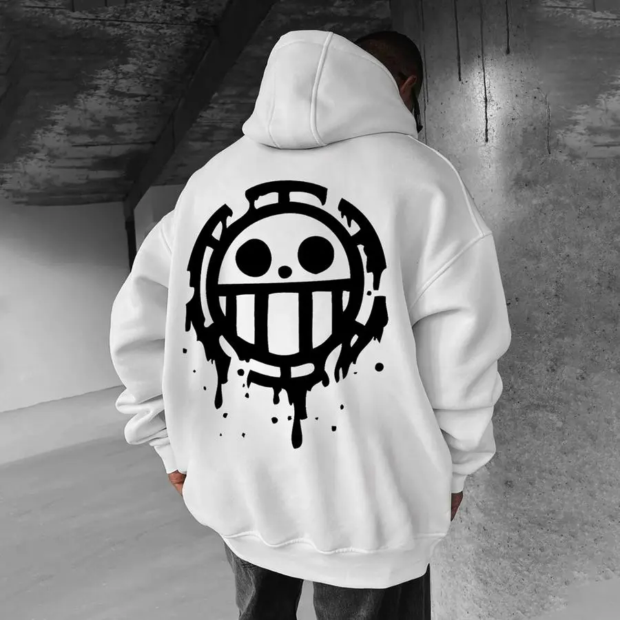 Oversize One Piece Printed Double-Side Hoodie/Sweatshirt/T-Shirt, Japanese Anime 90s Graphic Hoodie, Gift For Anime Lovers