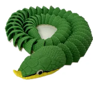 26.5 Inches Articulated and Flexy Rhinoceros RatSnake Green Flexible Animal Interactive Play Toy for Imaginative Fun Art Toy