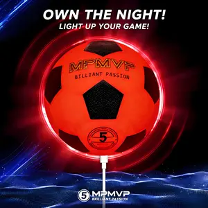 Glow in The Dark LED Soccer Ball Size 5 – Rechargeable Light Up Football with USB Charging, Official Size, Durable Rubber, Perfect for Night Training, Indoor & Outdoor Play – Complete Set with Pump,World Cup
