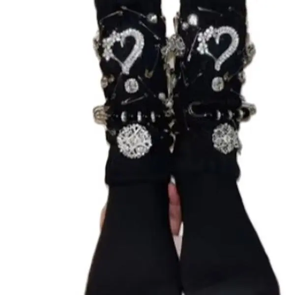 Women's Bridal Ankle Socks with Rhinestones by Charm Jewels - Womenswear