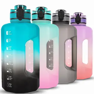 2.2L Large Capacity Sports Water Bottle, 1 Count Leakproof Water Bottle with Straw & Handle, Drinking Cup for Home Office Gym Outdoor