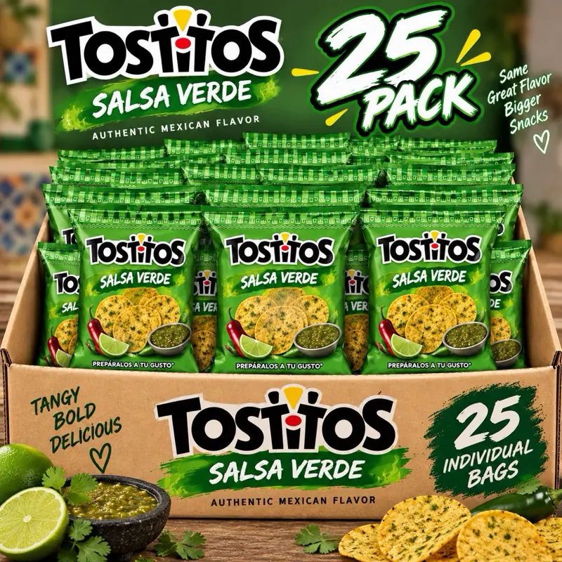 Tostitos Salsa Verde Mexican Chips | 25 Pack (62g Each) | Imported from Mexico | Authentic Flavor