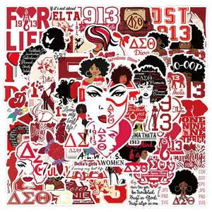 60 Sheets Delta Sigma Theta Sorority Stickers, Waterproof Decals for Water Bottles, Laptops, Office Supplies, Durable Adhesive Labels