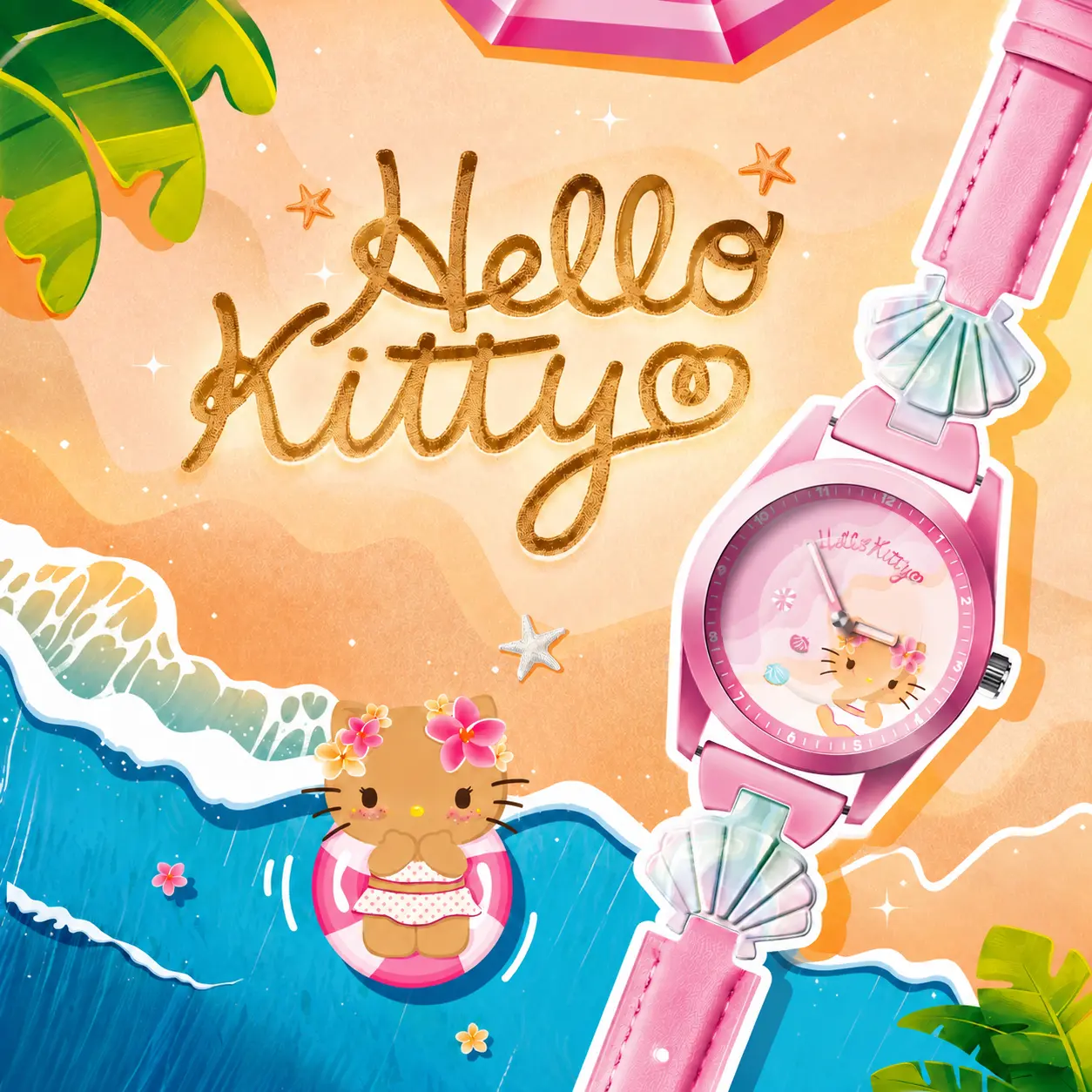 [Back to School] Kitty Beach Theme Watch Blind Box - Tanned-Skin Student Watch, Cute Kids' Wear Fashion Accessory, Fun Collectible, Birthday Gift Ideas for Young Fans