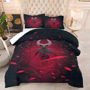 "Hollow Knight" Comforter Set,Including 1 Quilt and 1 or 2 Pillowcases Without Pillows,Suitable as Fashionable Bedding Set for Family or Friends,Soft and Warm Bedroom Decoration for Gaming Enthusiasts, Soft Bedding Sets