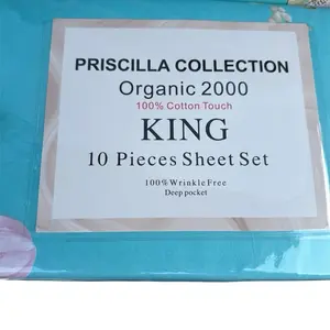 Priscilla  collection  200 organic 100% cotton  king 10 pieces sheet sets