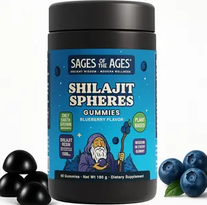 Himalayan Shilajit Gummies for Men & Women – 1500mg per Serving – Plant-Based, Sugar-Free, 60 Gummies – Standardized to 50% Fulvic Acid – Blueberry Flavor – Vegan, Non-GMO, Gluten-Free Supplement