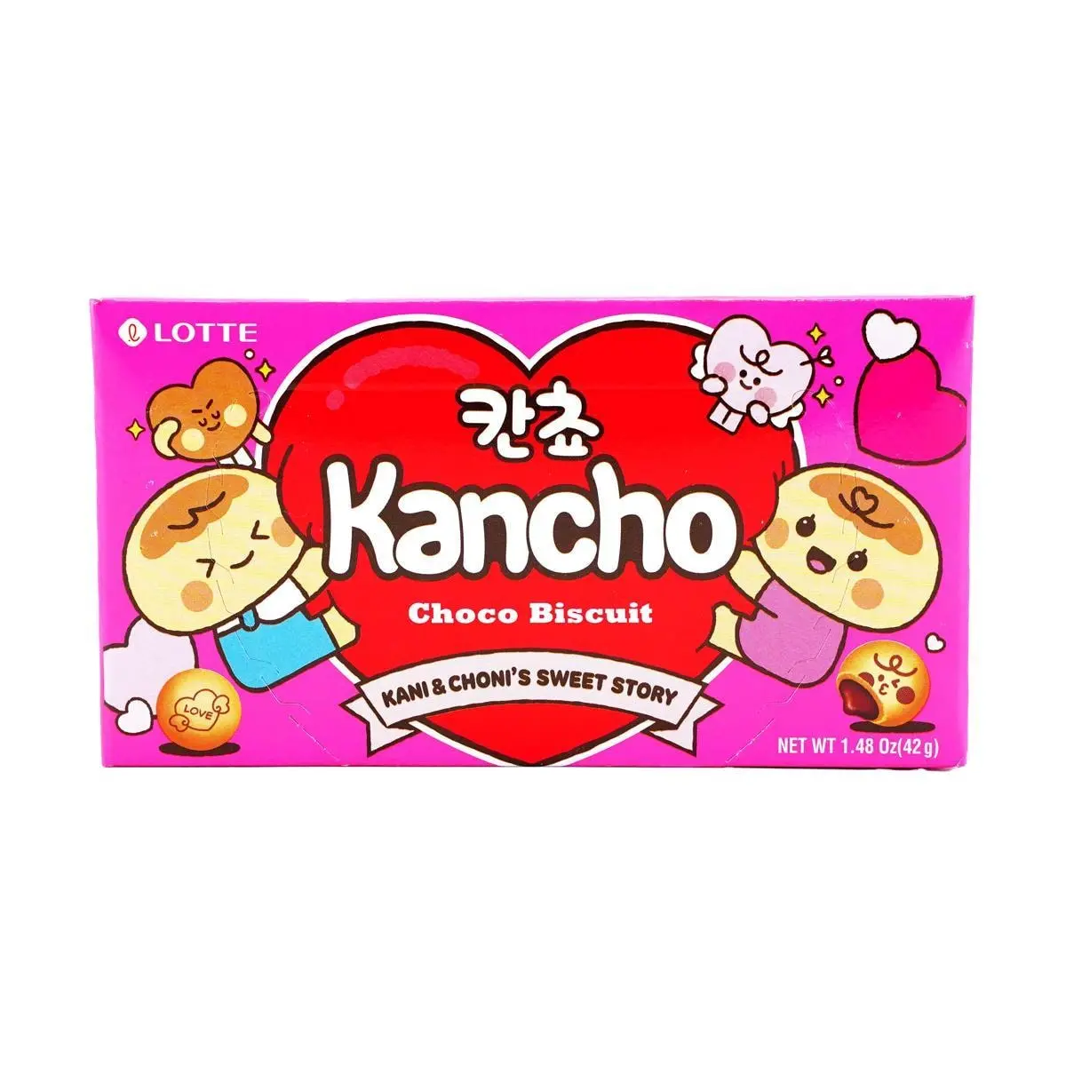 LOTTE KANCHO Chocolate Cream Filled Cookies 42g - Crunchy Korean Snack
