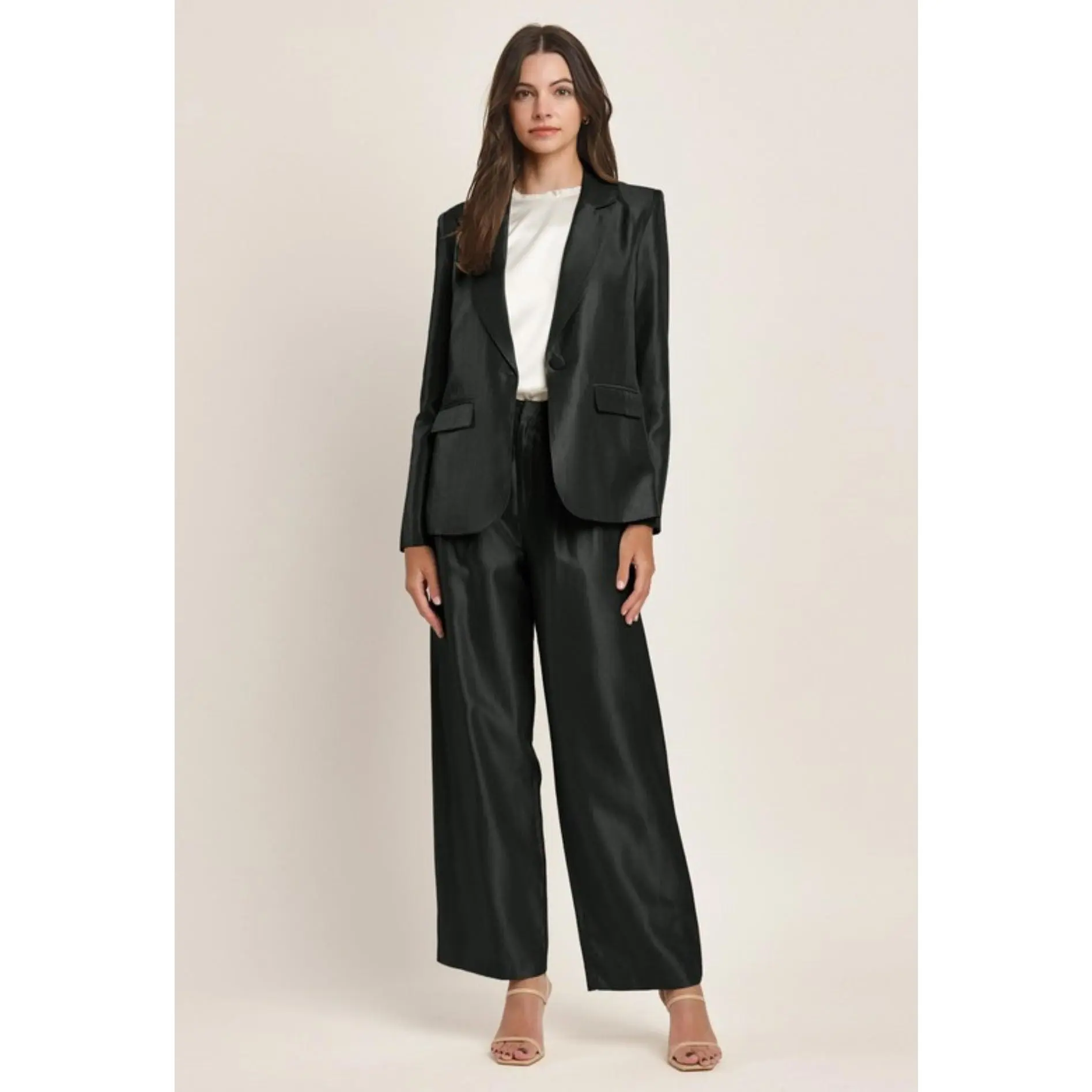 Shiny Twill Blazer