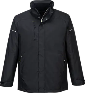 Menswear PW3 Stylish Reflective Winter Coat, Black - Extra Large