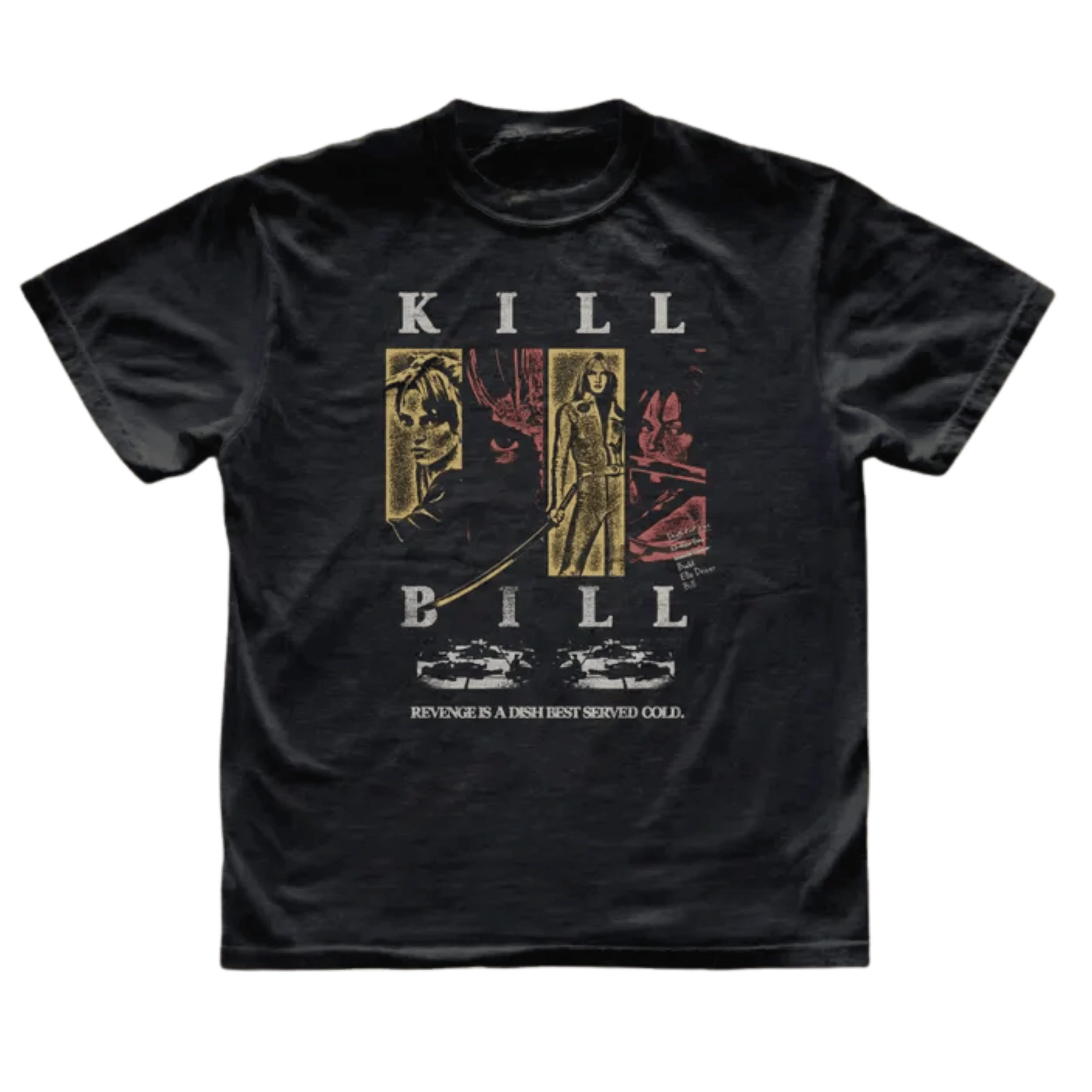 Gildan Men's and Women's T-shirt, Vintage Kill Bill Movie Graphic Tee, Quentin Tarantino Shirt, Uma Thurman The Bride Top, Revenge Is A Dish Best Served Cold Quote, 2000s Cult Classic Merch, Retro Action Apparel, Aesthetic Bootleg Tee, Film Fan Gift