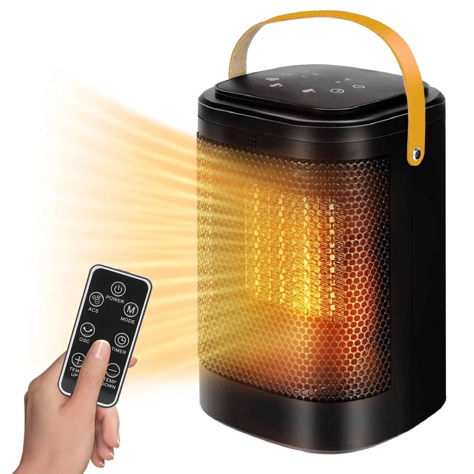 Space Heater, 1500W Electric Heaters Indoor Portable with Thermostat | PTC Fast Heating Ceramic Room Small Heater with Heating and Fan Modes for Bedroom, Office and Indoor Use