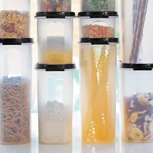 Tupperware Modular Mates Super Oval Sizes 1-5 Dry Food Storage Container with Airtight, Moisture-Proof, Bug-Proof Lid for Pantry Organization