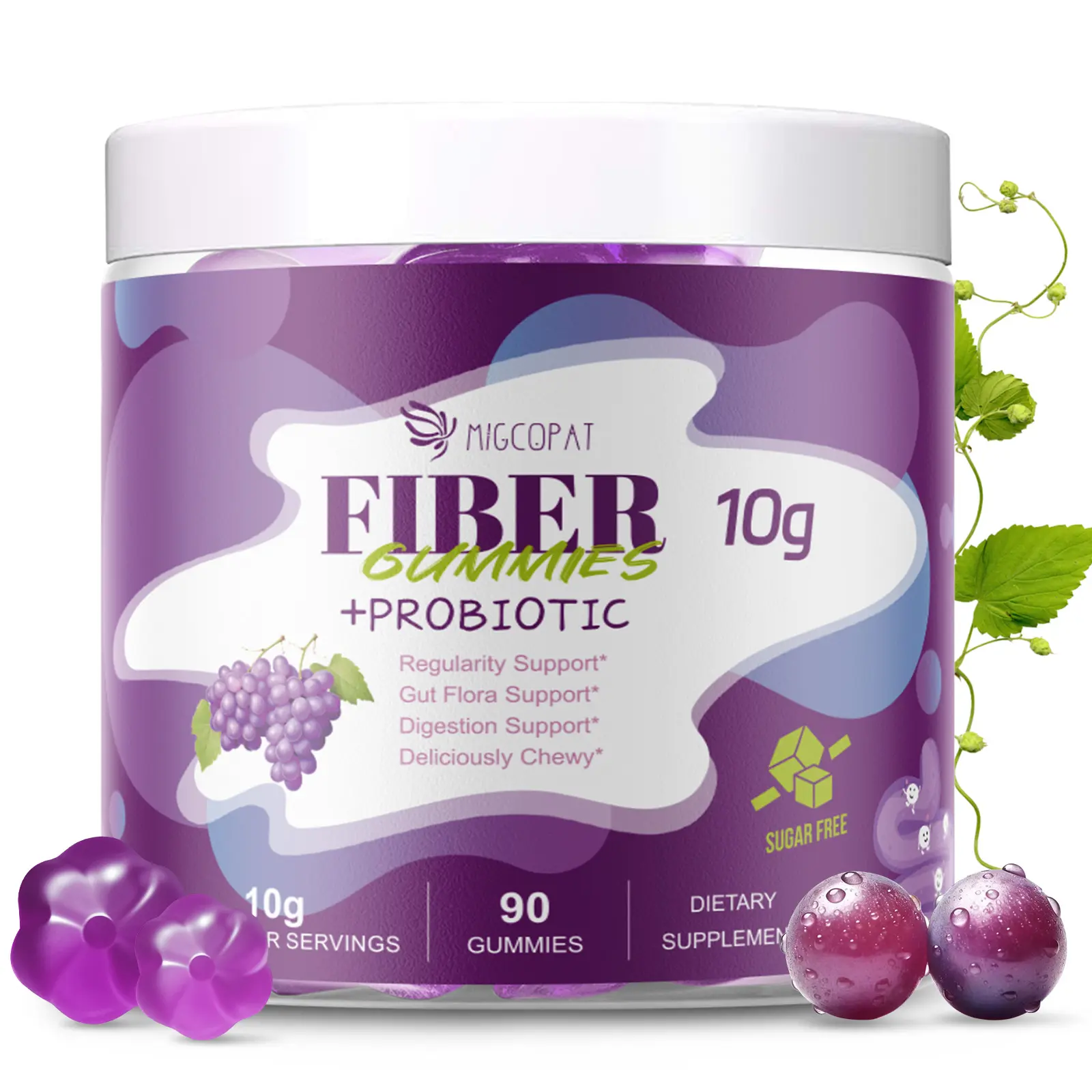 World's First 3in1 Formula with Prebiotics,Postbiotics,and Probiotics,Vitamin C, Apple cider vinegar, and Grape Fiber Gummies | Supports Bloating Relief & Digestive Health| Gluten-Free, Vegan, Non-GMO, Fiber Gummies Supplement Healthcare Dietary