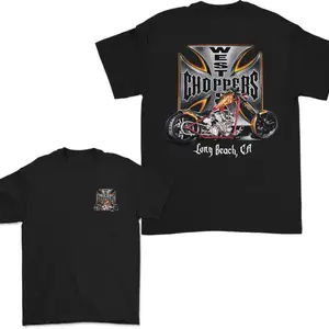 2000s West Coast Choppers Shirt, Long Beach CA Motorcycle T-shirt, Unisex Graphic Shirts, Classic Casual Top Menswear
