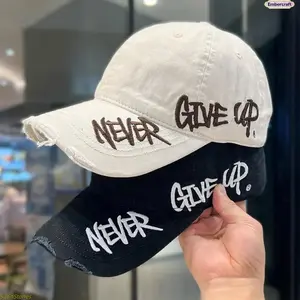 2026 Bestseller: Unisex Distressed Embroidered Baseball Cap – A retro street style “dad cap” with a curved brim. This cap features a washed finish and distressed details, while also providing sun protection, making it perfect for casual outdoor activities