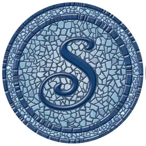 212 MAIN Circle Shape Durable Chemical Resistant Monogram Mosaic Pool Mat - 59 in. Dia, S Size, Resists Pool Chemicals, Aquatic Fitness Equipment