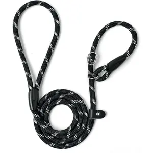 Dog Training Slip Leash, No Pull, Durable Reflective Lead, Puppy Heavy Duty Loop Rope, Comfortable Handle, 6 ft, 1/2 inch, diam Heavy Duty Colorful Slip Lead Leash