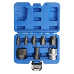 1.5" Tub Drain & Pipe Nipple Extractor Set, 8-Piece Plumbing Tools Kit with Socket - Remove Stubborn, Rusted, Broken Bathtub Drains & Shower Arms, with Solid Storage Case, Tool Sets